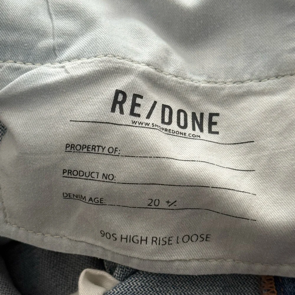 RE/DONE 90s High Rise Straight Jeans Distressed Knee Vintage Wash Denim Size 27 - Picture 11 of 13